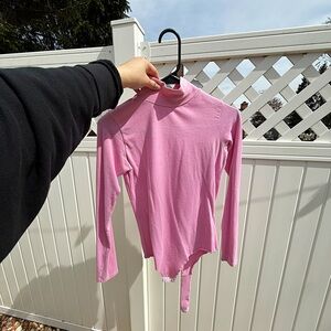 Brandy Melville Pink Turtleneck Bodysuit | Soft Girl Y2K Layering Essential